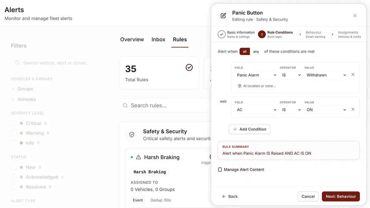 Creating an alert rule in AVLView to act on an exception automatically