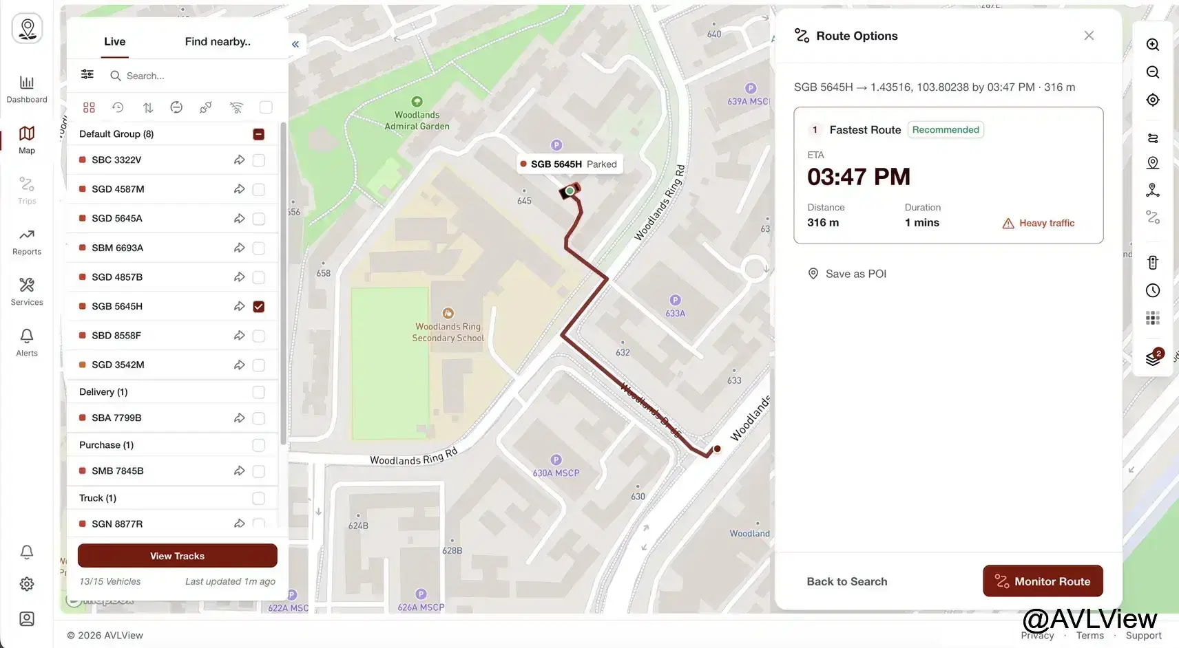 Real-time Trip Coverage with ETA