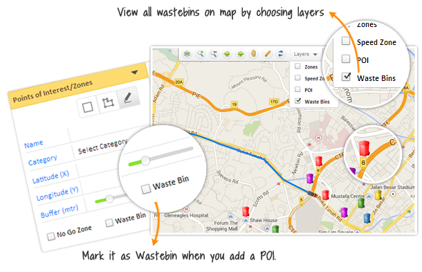 Waste bin management with fleet automation